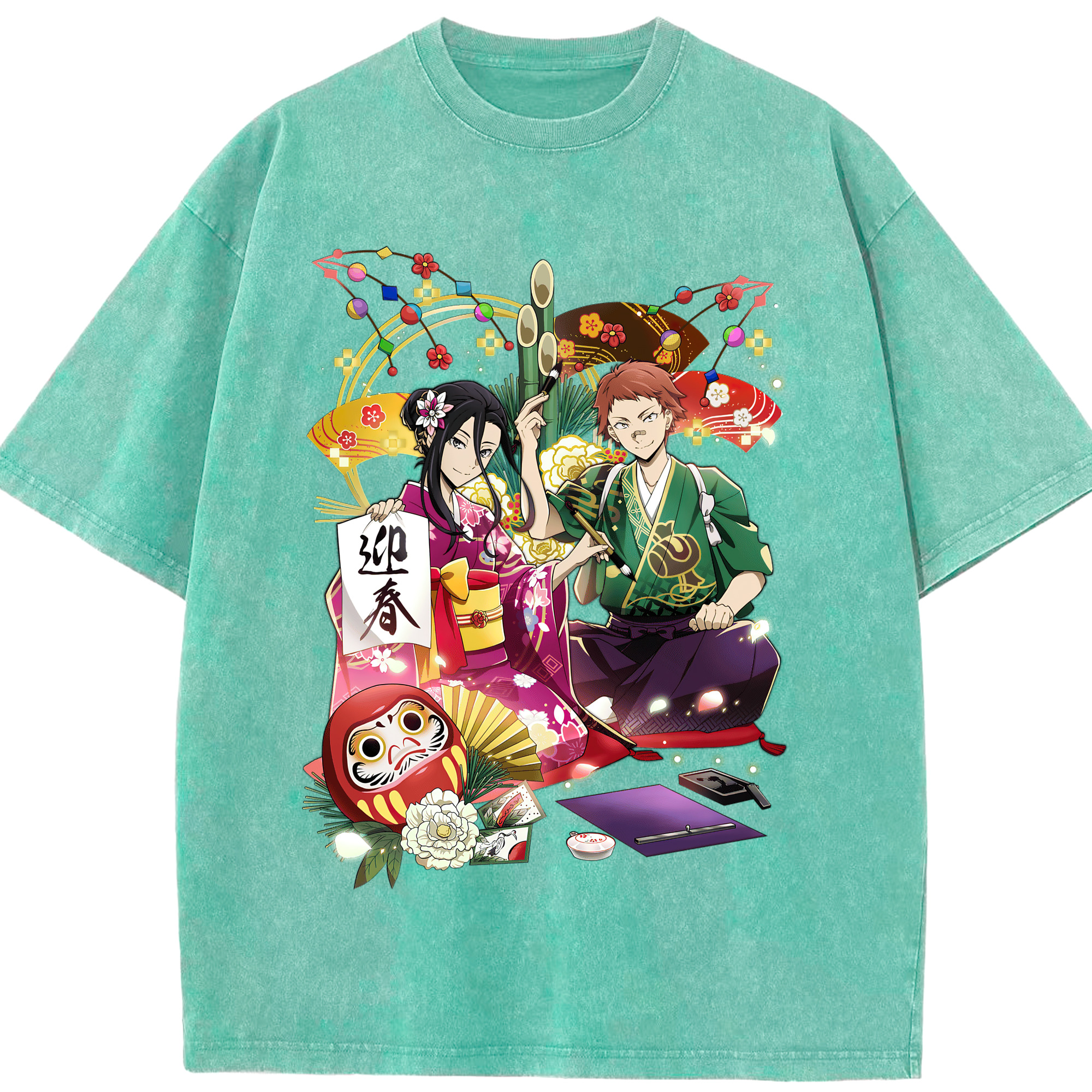 （画像用） 文豪ストレイドッグス Bungo Stray Dogs 綿100% ヴィンテージ風 半袖Tシャツ（フロントプリント）